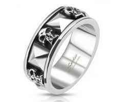 Кольцо с черепами SPIKES R8024