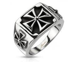 Мужской перстень с крестом SPIKES R8046