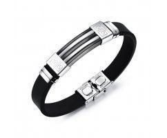Браслет из каучука с черными вставками KB1545