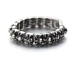 Браслет массивный с черепами SB1703