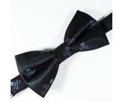 Lecrane бабочка черная с черепом BT22