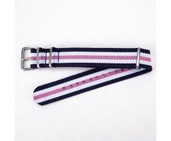 Нато ремешок сине-бело-розовый ST7