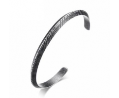 Браслет-кафф матовый черненный с узором SB5445
