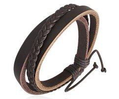Браслет плетеный из кожи PL115