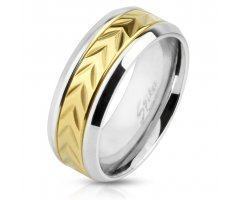 Кольцо стальное золотое SPIKES R3954